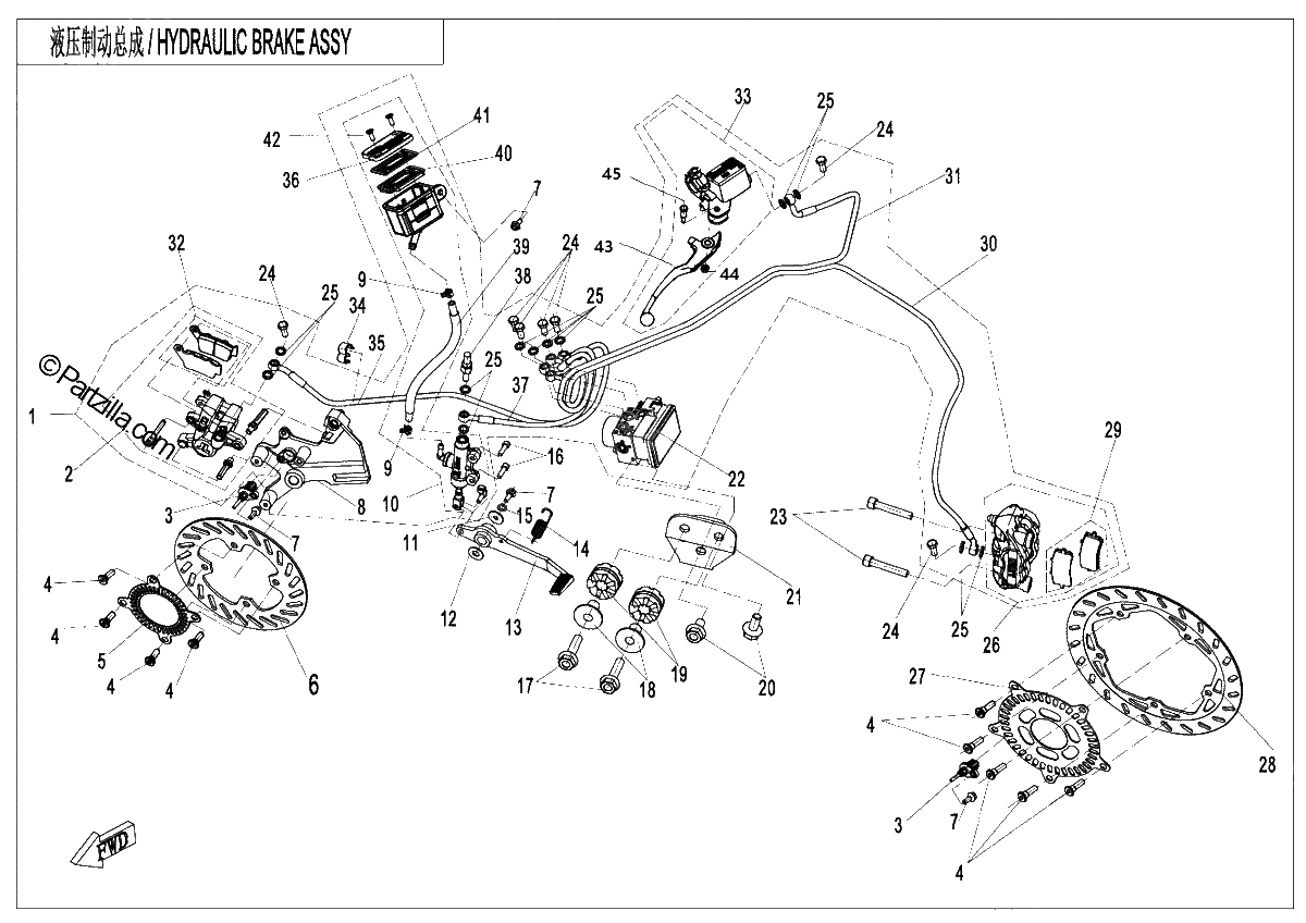 Diagrama de MAB BRAKE ASSY