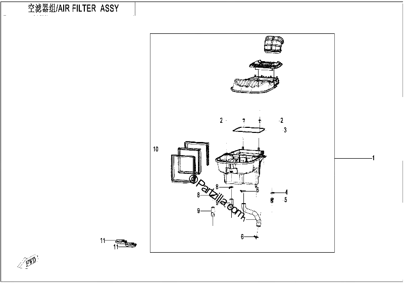 Diagrama de AIR FILTER ASSY