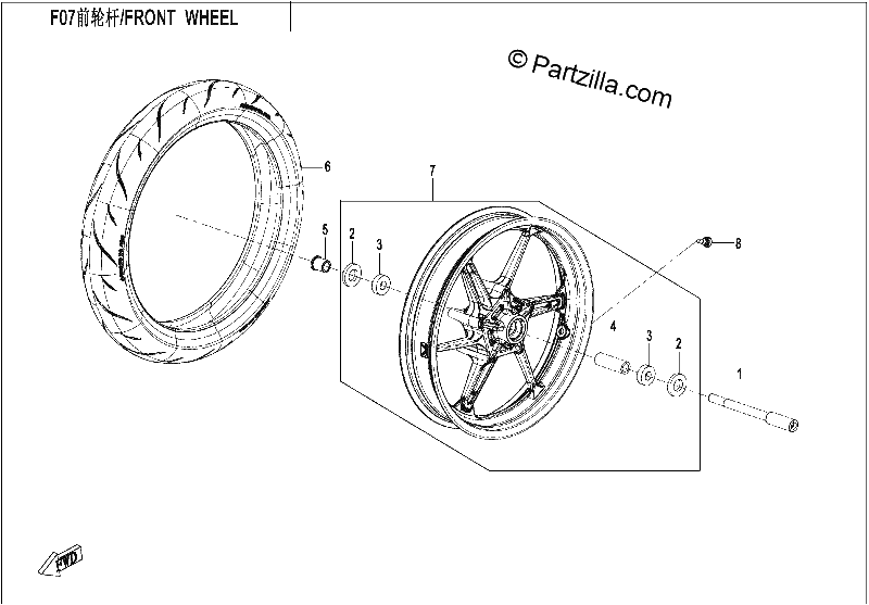 Diagrama de FRONT WHEEL