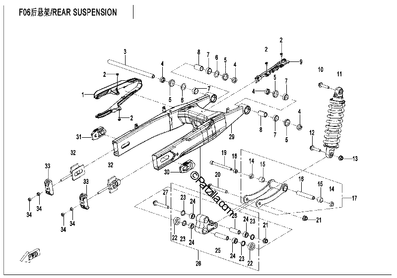 Diagrama de REAR SUSPENSION