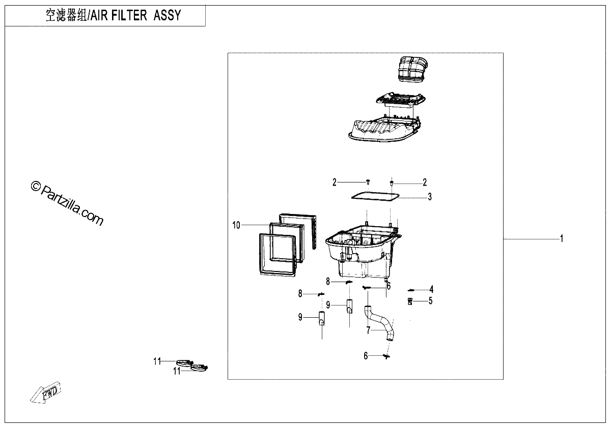 Diagrama de AIR FILTER ASSY