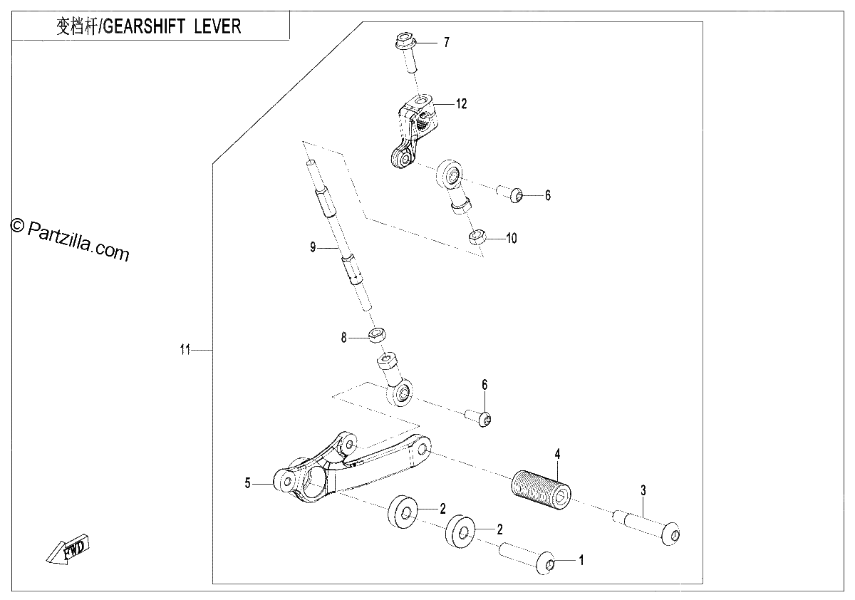 Diagrama de GEARSHIFT LEVER