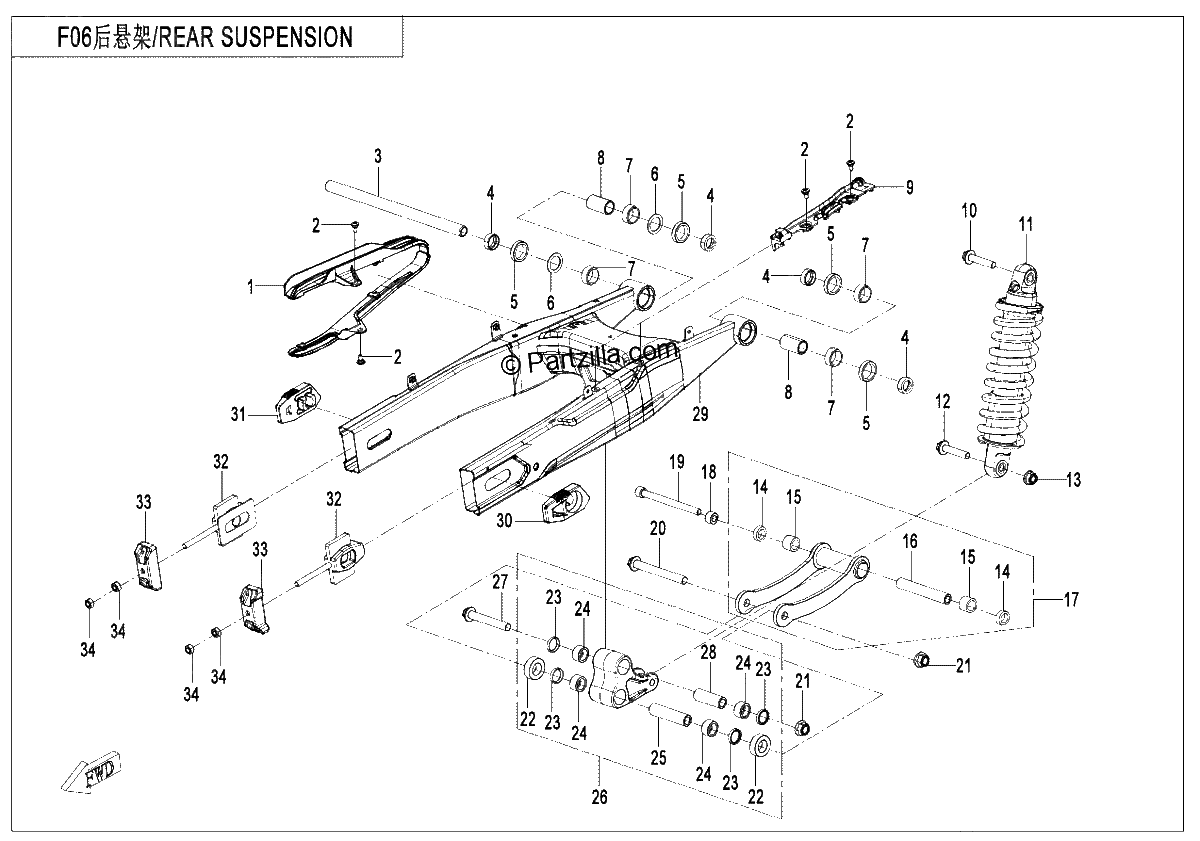 Diagrama de REAR SUSPENSION