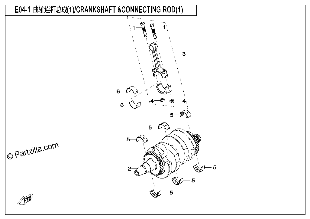 Diagrama de CRANKSHAFT CONNECTING ROD 1