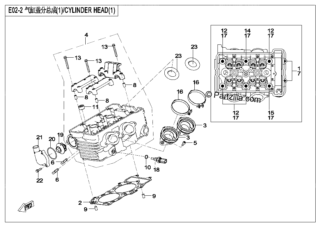 Diagrama de CYLINDER HEAD 1