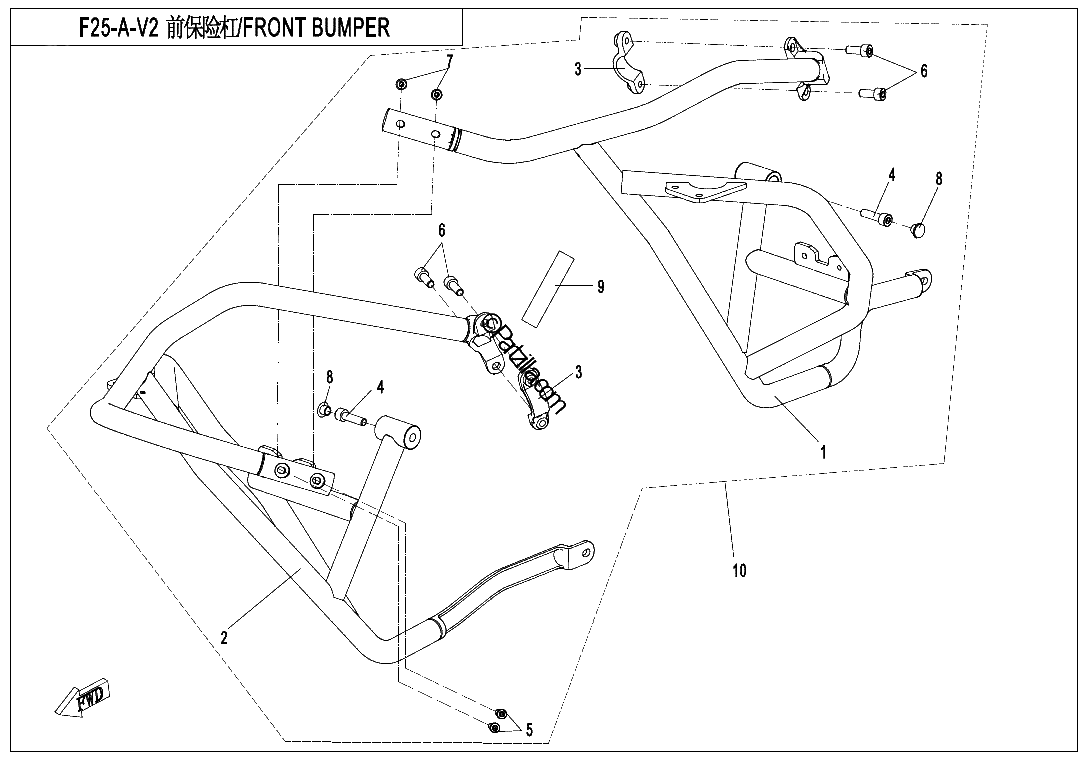 Diagrama de FRONT BUMPER NORMAL