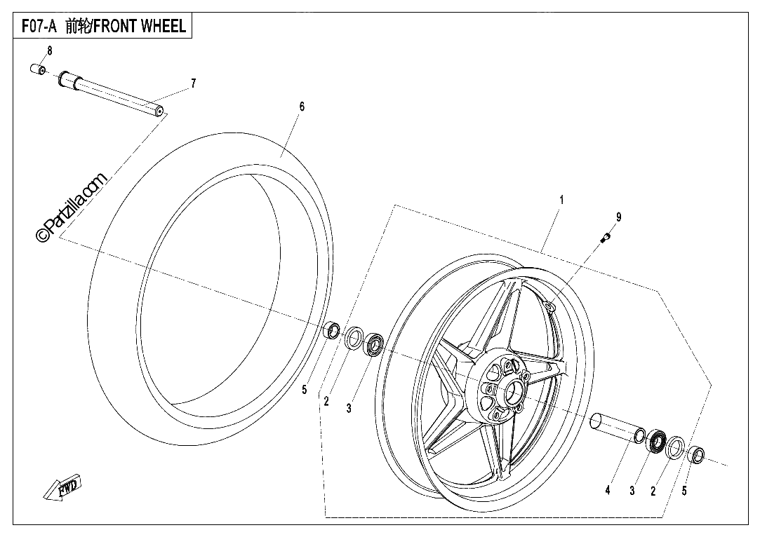 Diagrama de FRONT WHEEL