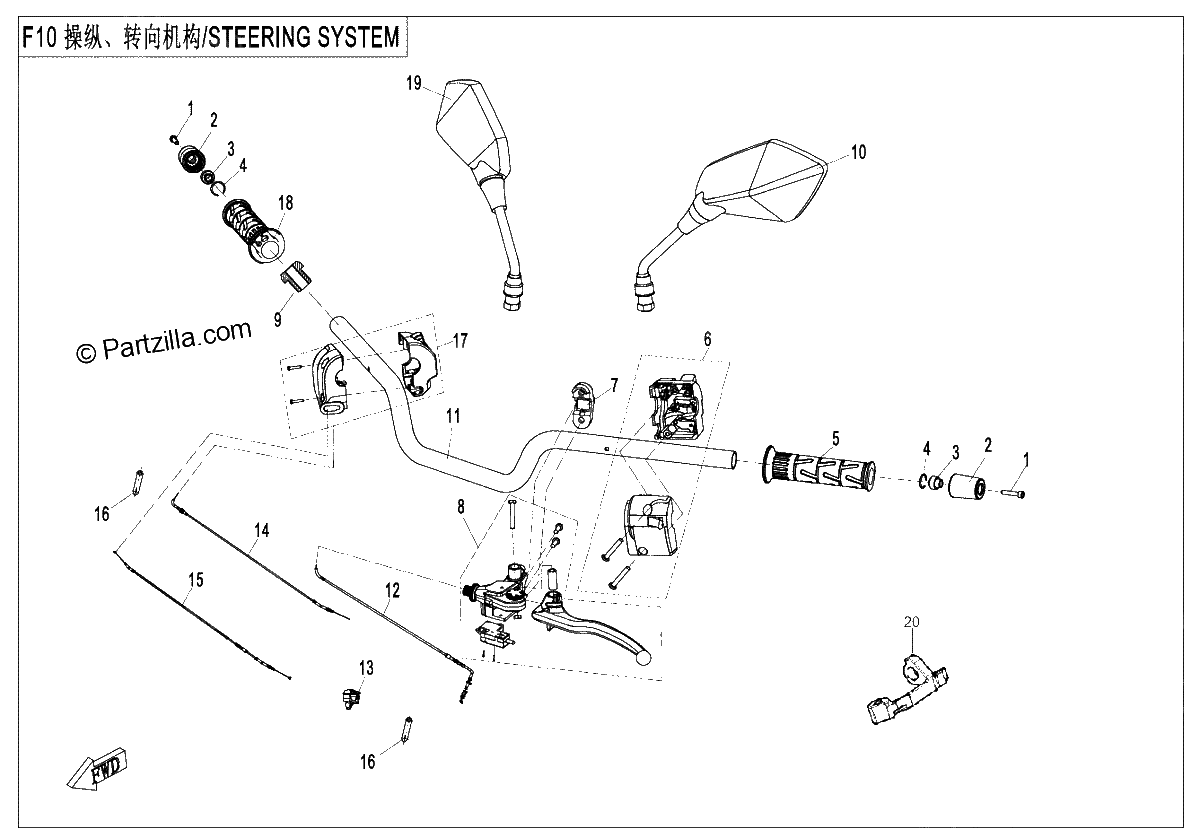 Diagrama de STEERING SYSTEM NON HAND GUARD
