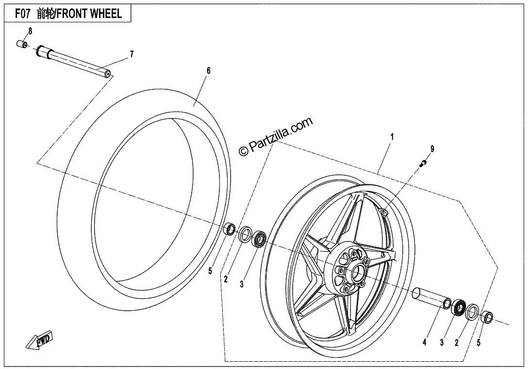 Diagrama de FRONT WHEEL