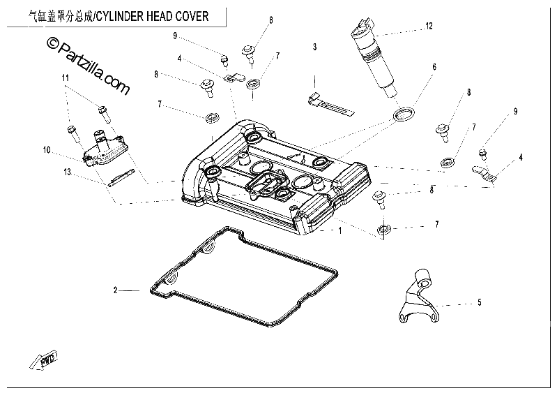 Diagrama de CYLINDER HEAD COVER