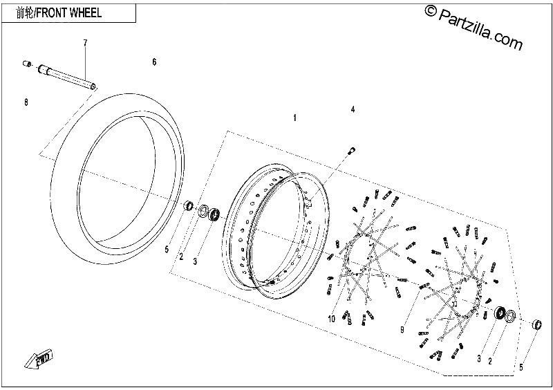Diagrama de FRONT WHEEL