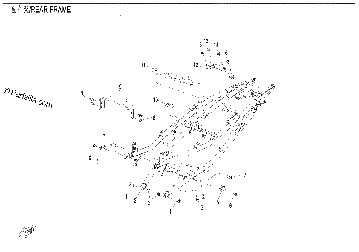 Diagrama de REAR FRAME