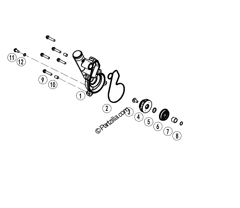 Diagrama de WATER PUMP COVER
