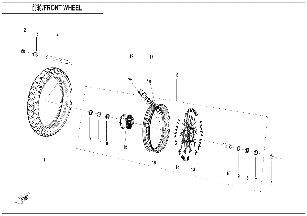 Diagrama de FRONT WHEEL TOURING