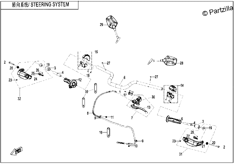 Diagrama de STEERING SYSTEM TOURING