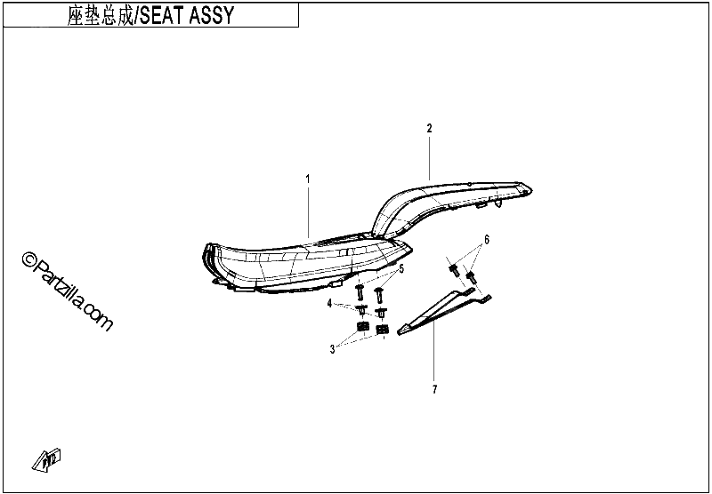 Diagrama de SEAT ASSY