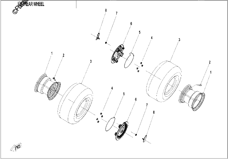 Diagrama de REAR WHEEL