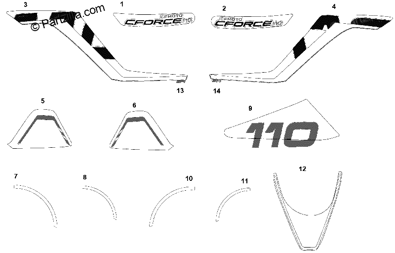 Diagrama de DECAL KITS BAJA BLUE
