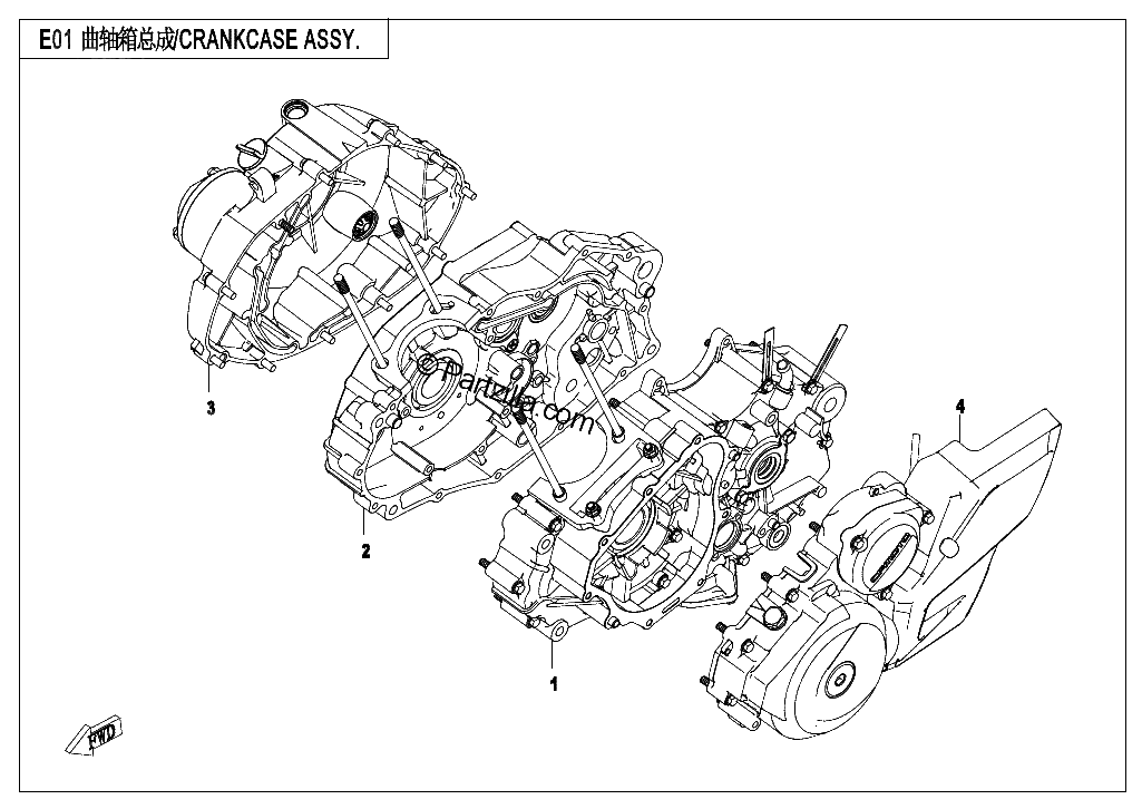 Diagrama de CRANKCASE ASSY