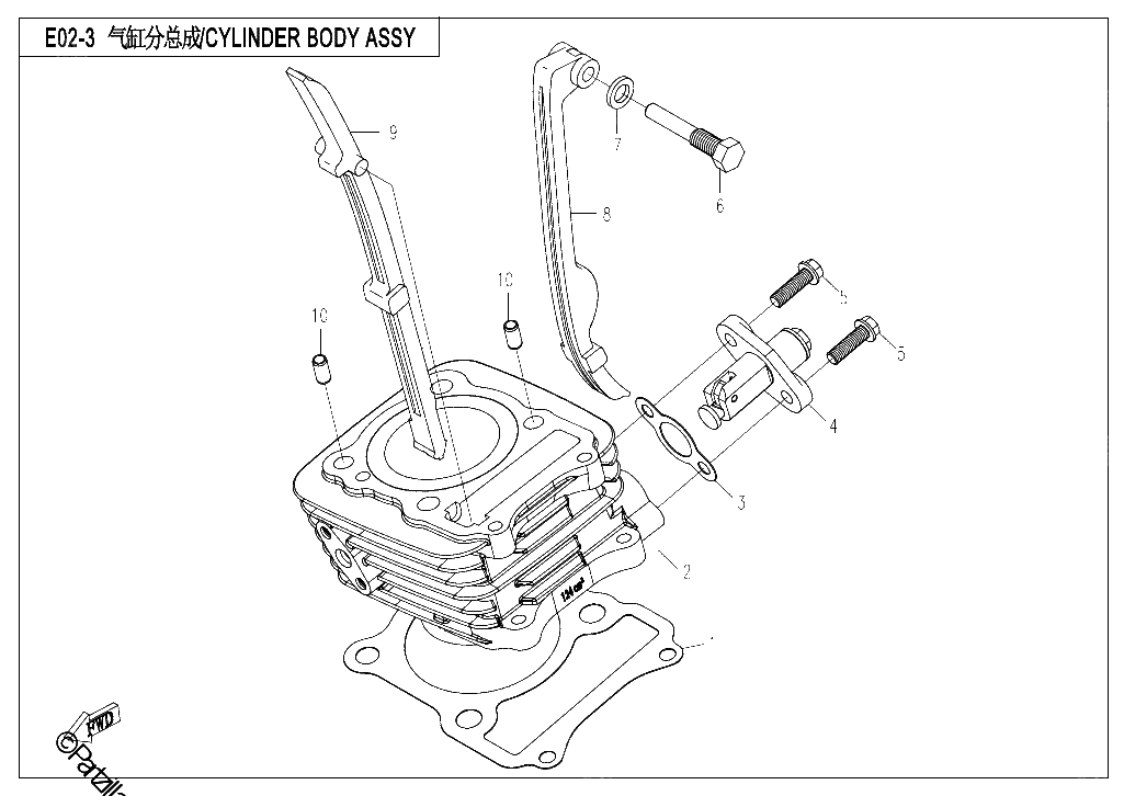 Diagrama de CYLINDER BODY ASSY