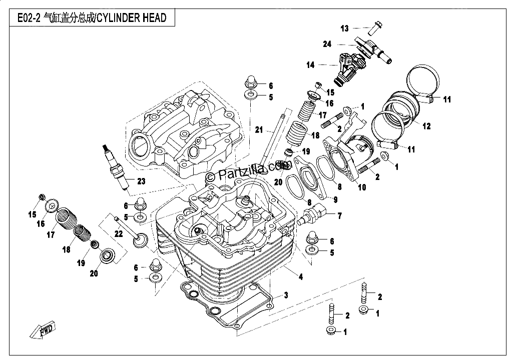 Diagrama de CYLINDER HEAD ASSY