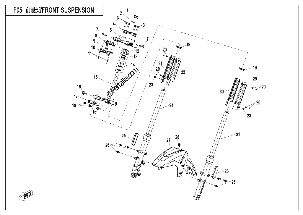 Diagrama de FRONT SUSPENSION