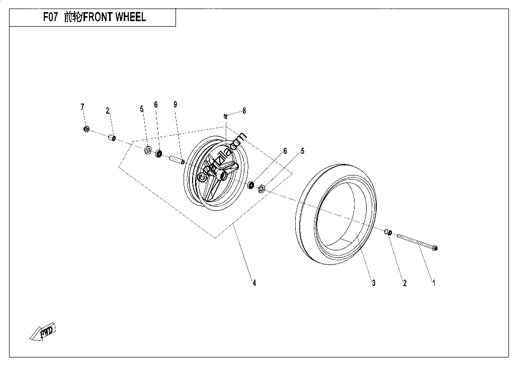Diagrama de FRONT WHEEL
