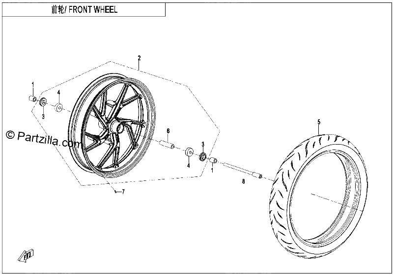 Diagrama de FRONT WHEEL