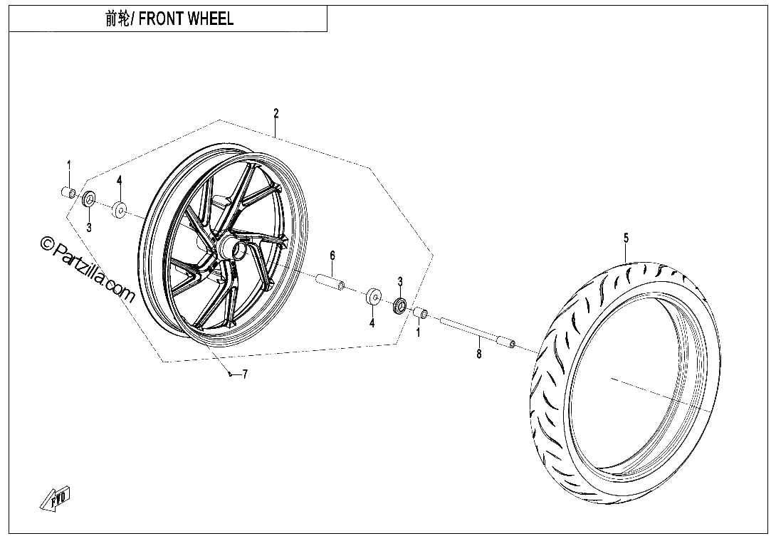 Diagrama de FRONT WHEEL