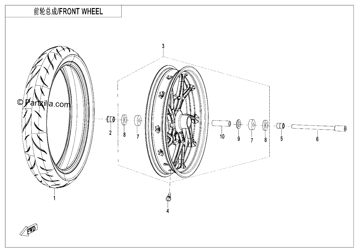 Diagrama de FRONT WHEEL