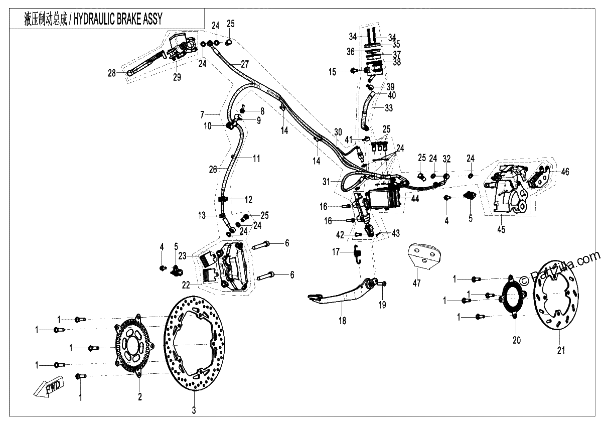 Diagrama de MABBRAKE ASSY