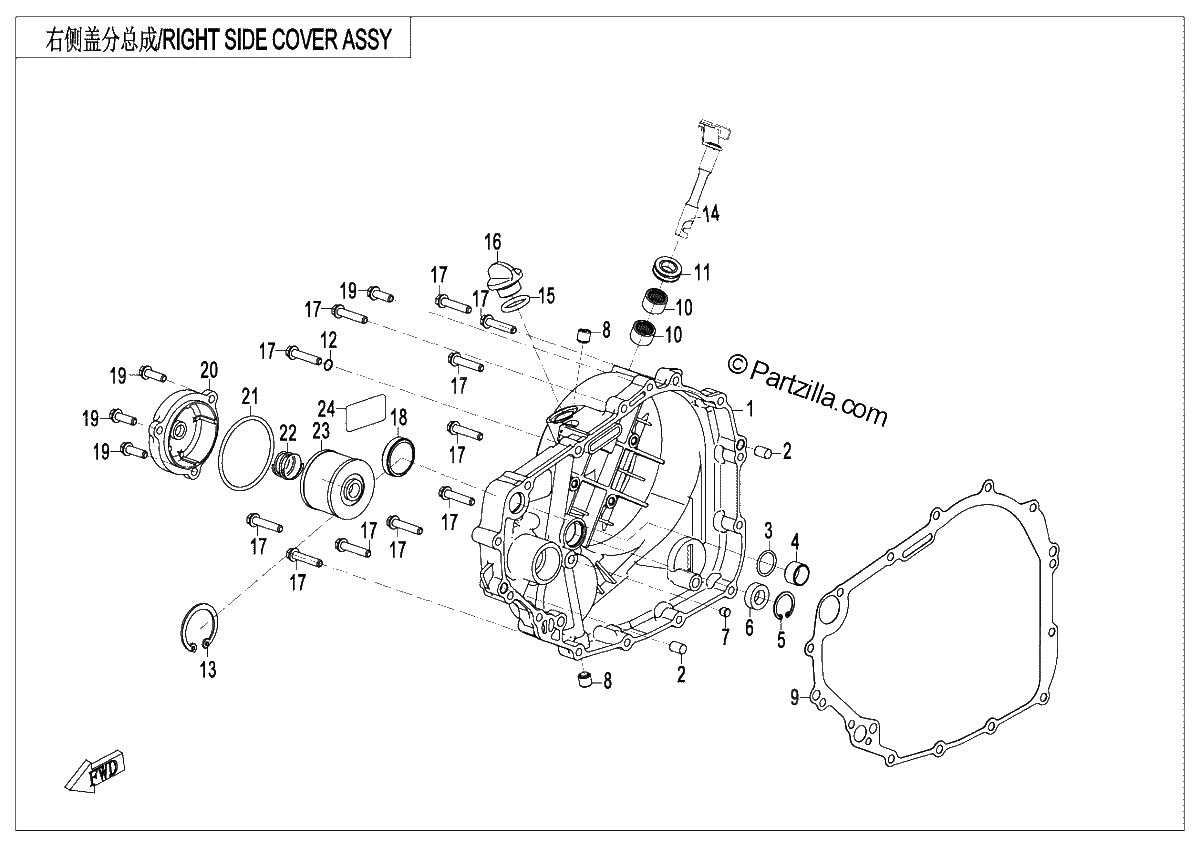 Diagrama de RIGHT SIDE COVER