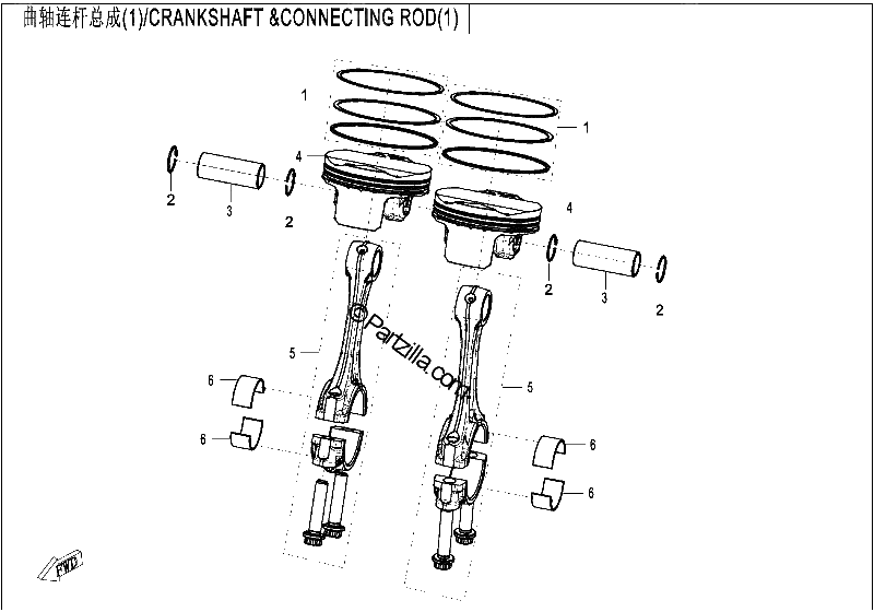 Diagrama de CRANKSHAFT CONNECTING RODI1I