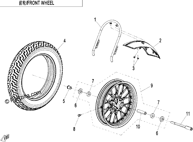 Diagrama de FRONT WHEEL