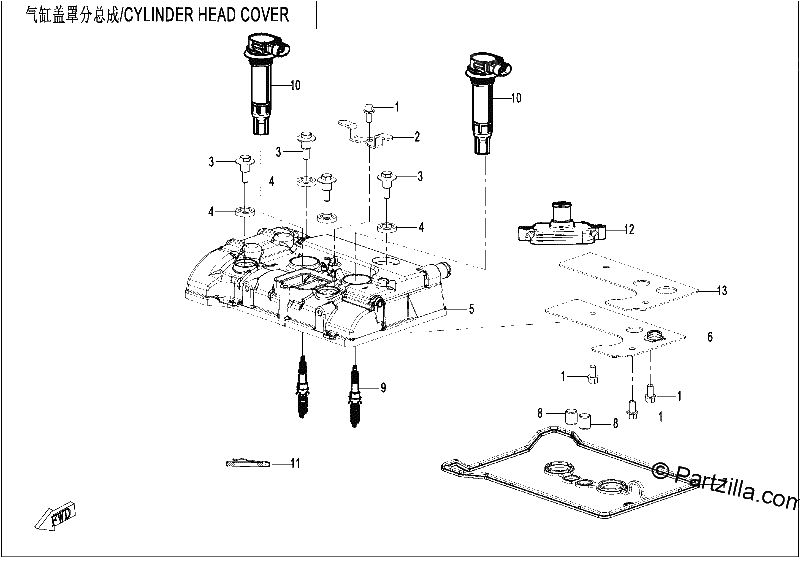 Diagrama de CYLINDER HEAD COVER