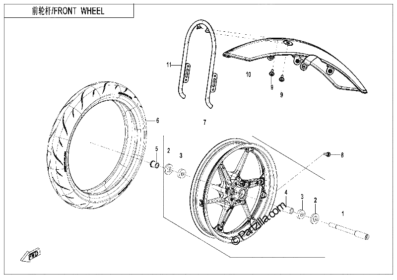 Diagrama de FRONT WHEEL