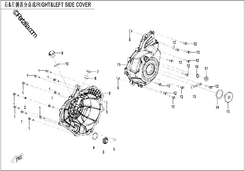 Diagrama de LEFT RIGHT SIDE COVER