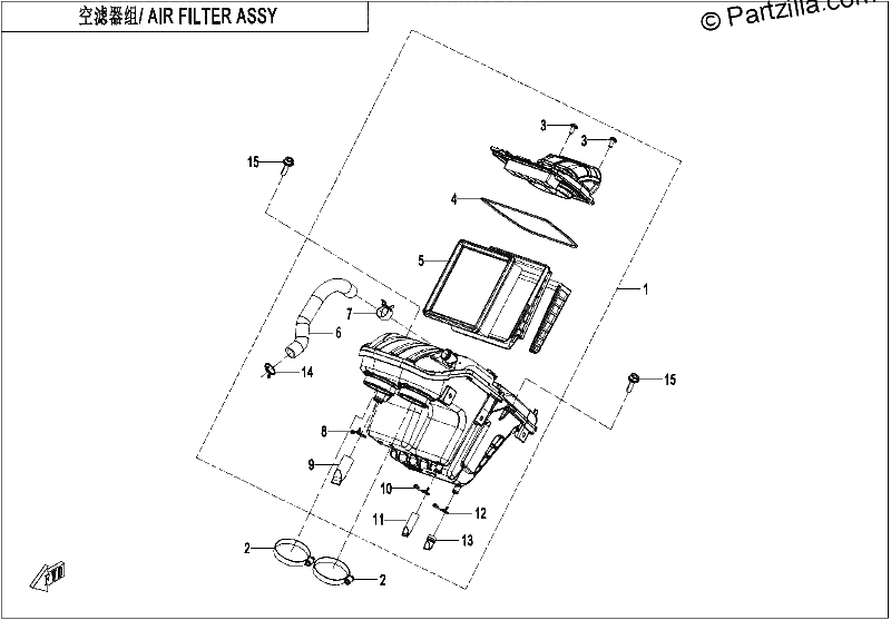 Diagrama de AIR FILTER ASSY