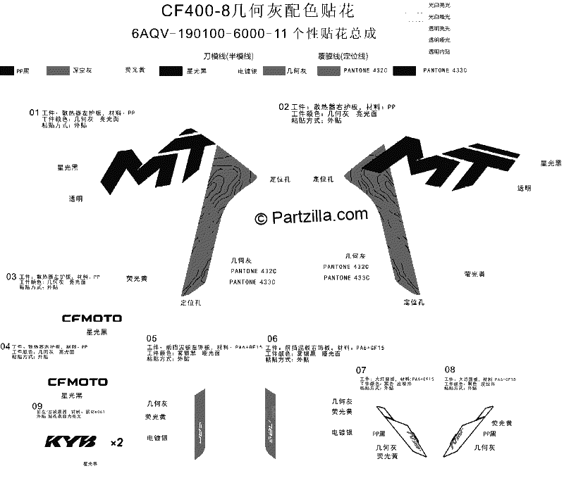 Diagrama de DECAL KITS TUNDRA GREY