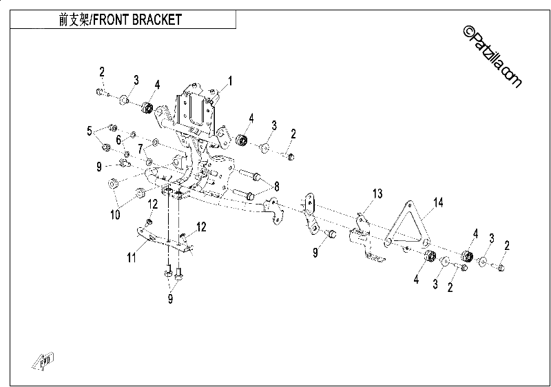 Diagrama de FRONT BRACKET
