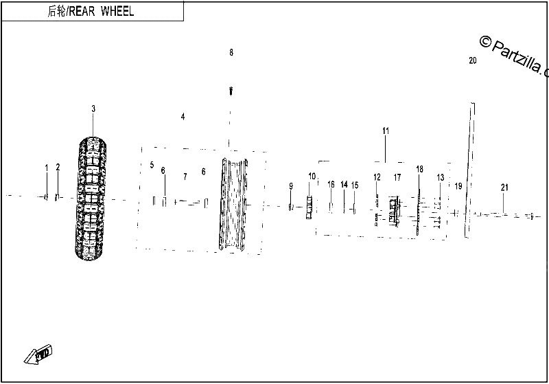 Diagrama de REAR WHEEL