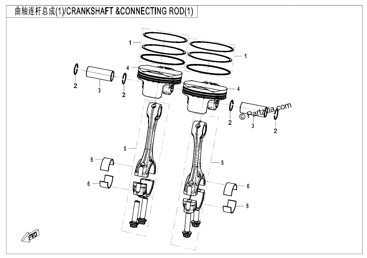 Diagrama de CRANKSHAFT CONNECTING ROD