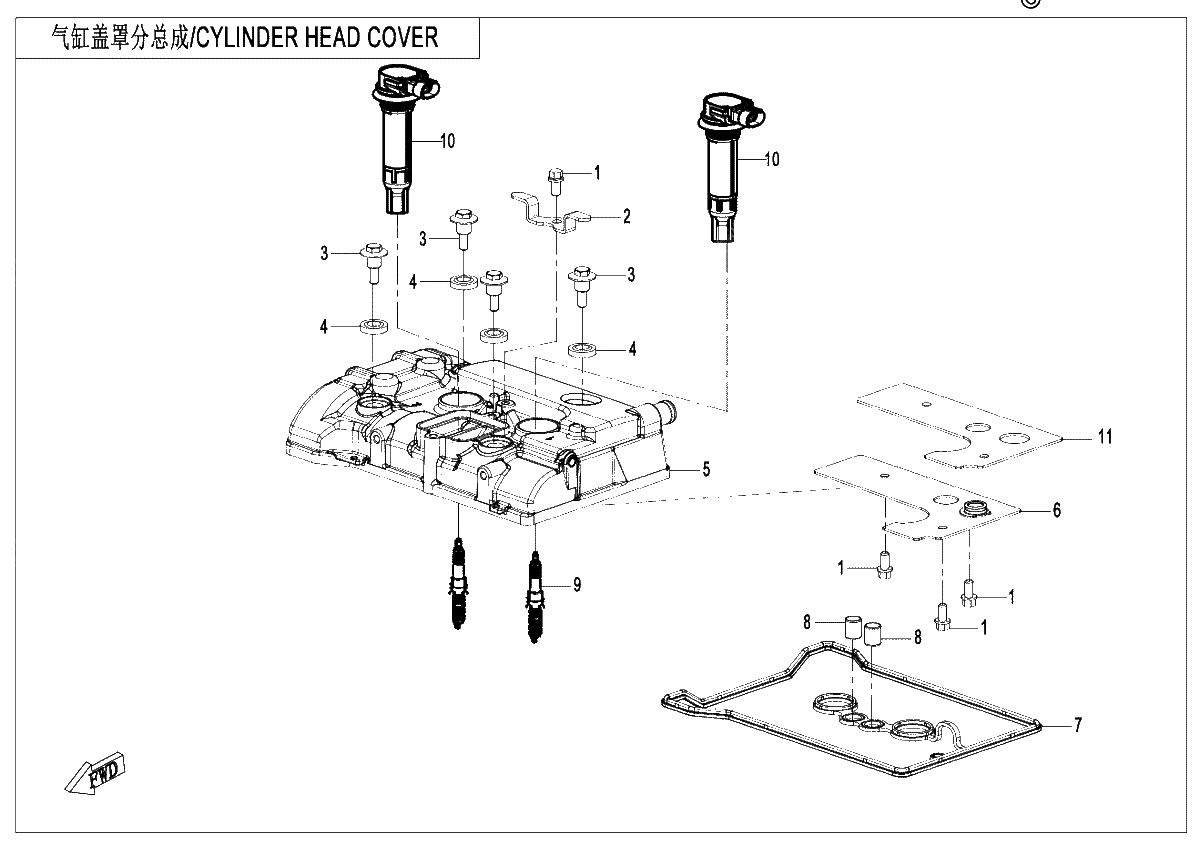 Diagrama de CYLINDER HEAD COVER