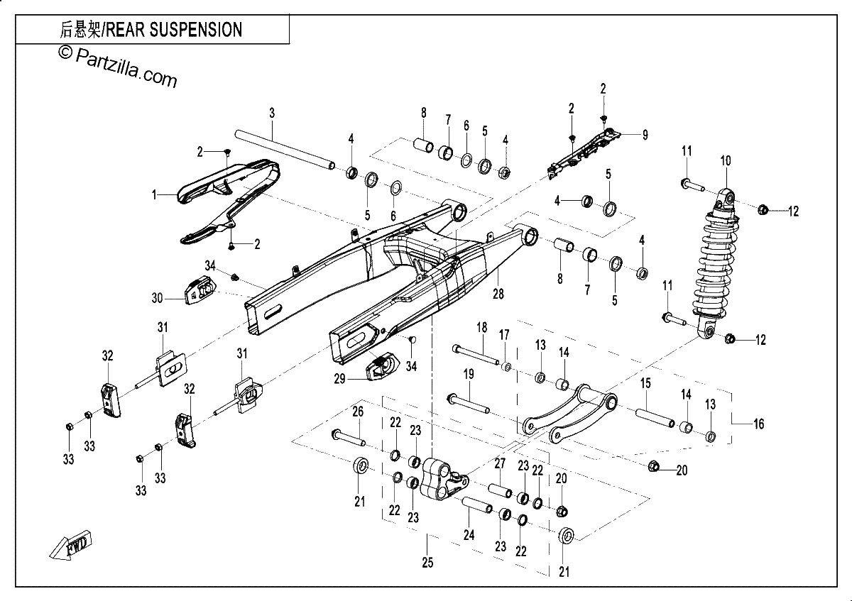 Diagrama de REAR SUSPENSION