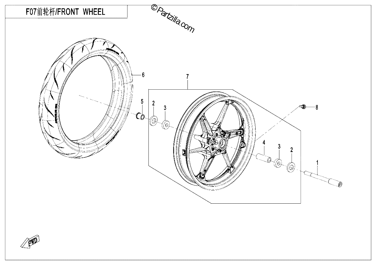 Diagrama de FRONT WHEEL