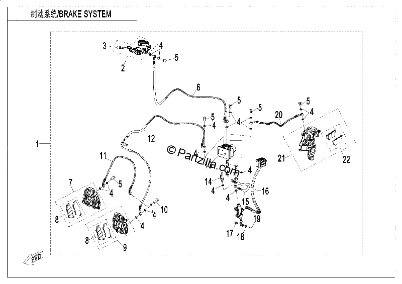 Diagrama de BRAKE SYSTEM ABS RUILI 1