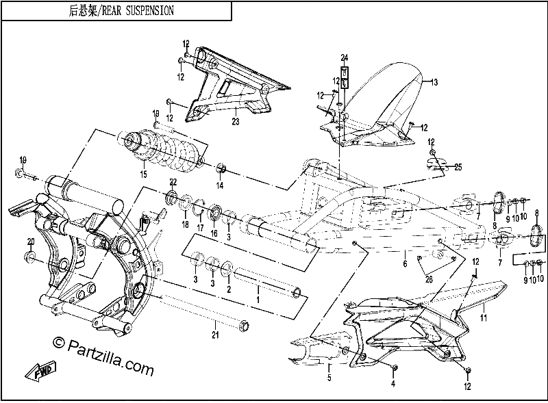 Diagrama de REAR SUSPENSION