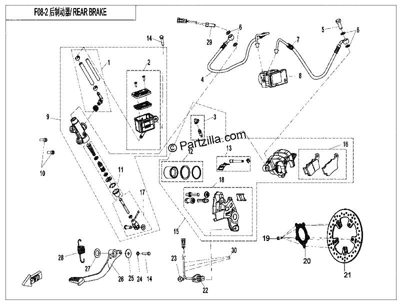 Diagrama de REAR BRAKE