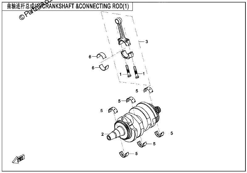 Diagrama de CRANKSHAFT CONNECTING RODI1I