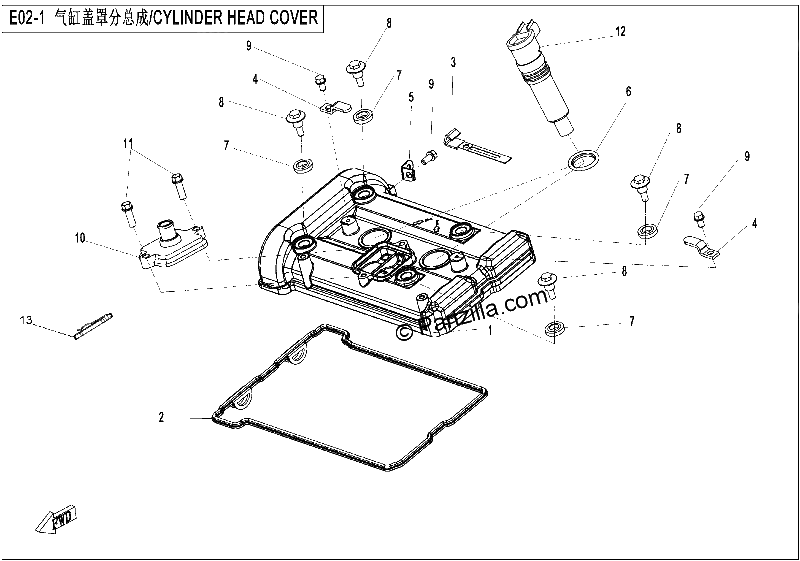 Diagrama de CYLINDER HEAD COVER